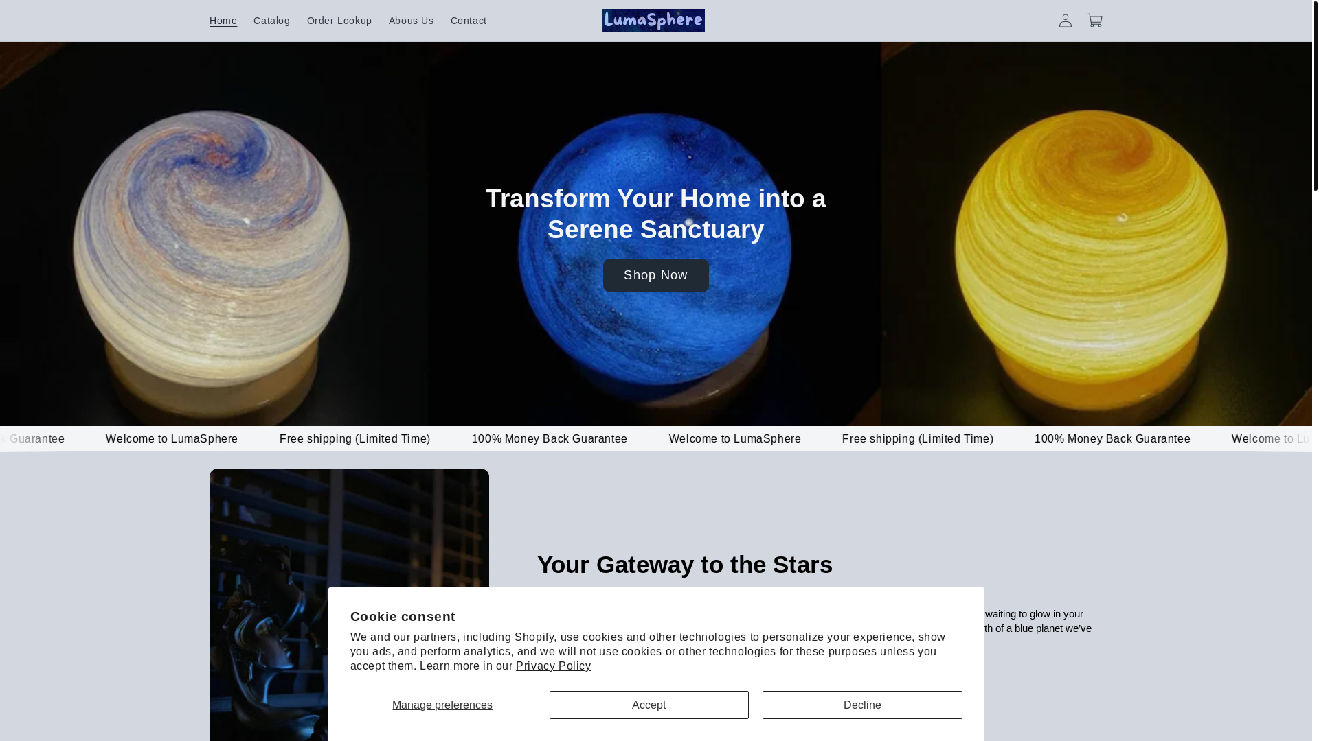 website screenshot of https://lumaspherespace.com/