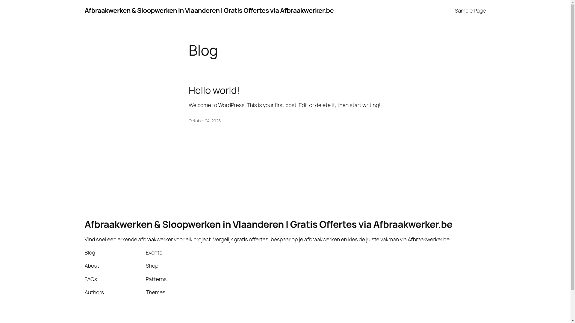 website screenshot of https://afbraakwerker.be/