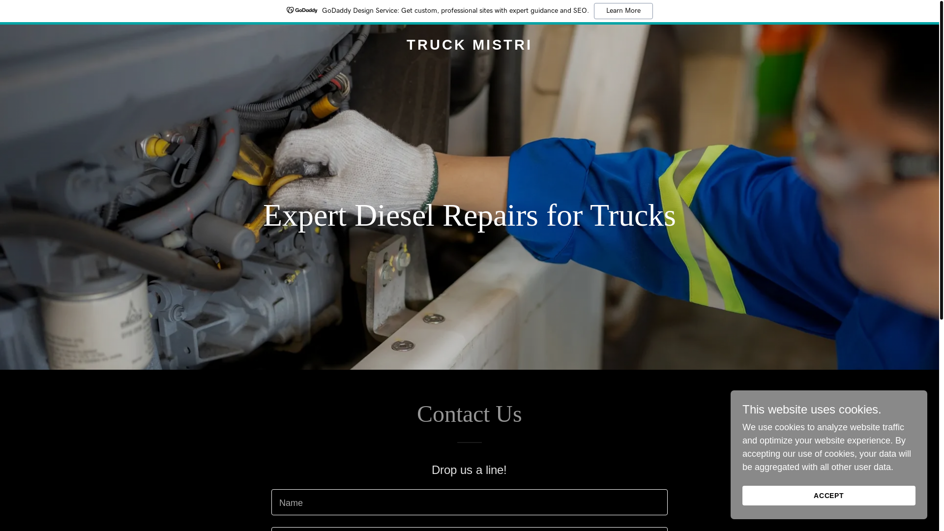 website screenshot of https://truckmistri.ca/
