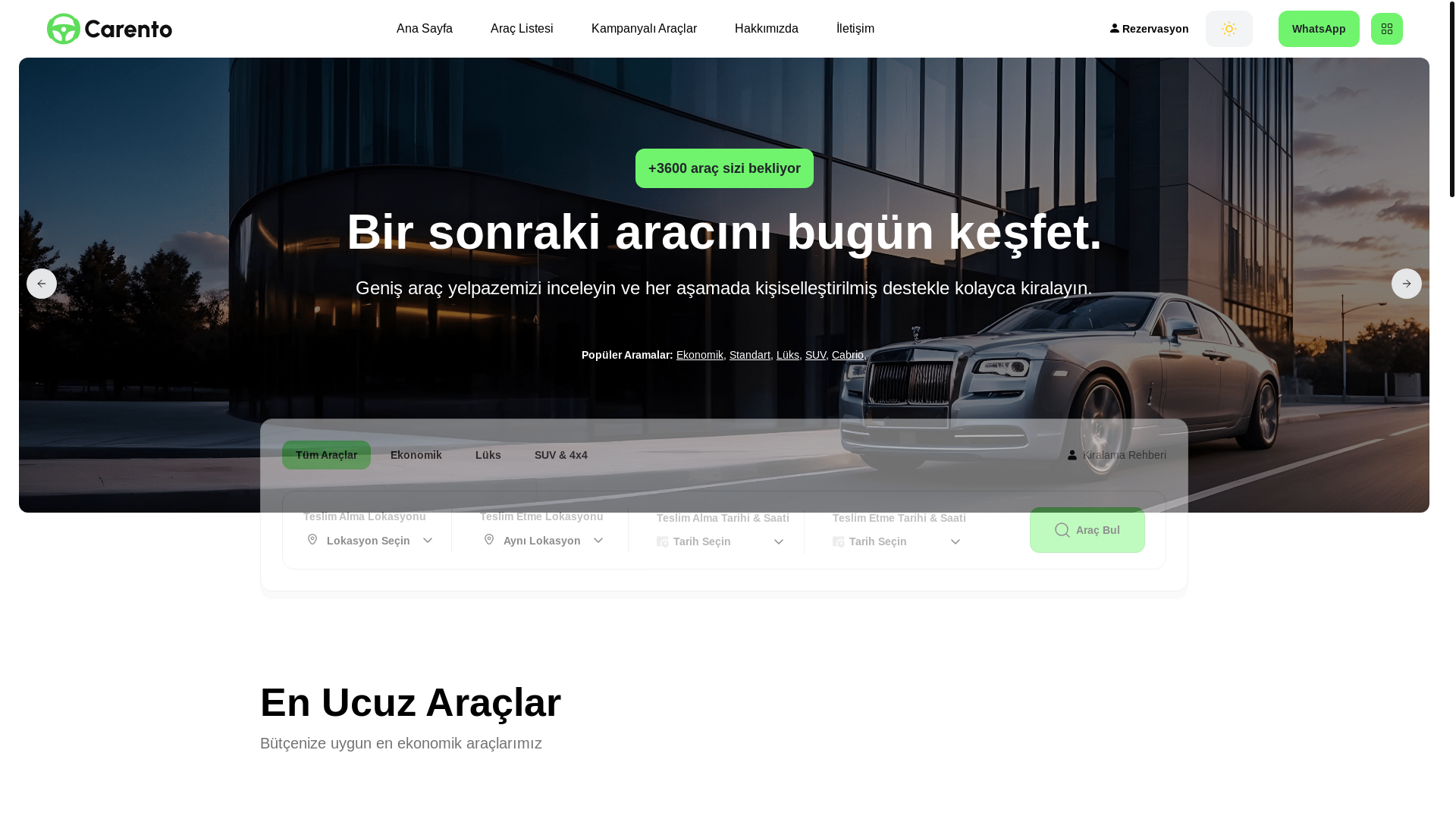 website screenshot of https://carentofilokiralama.online/