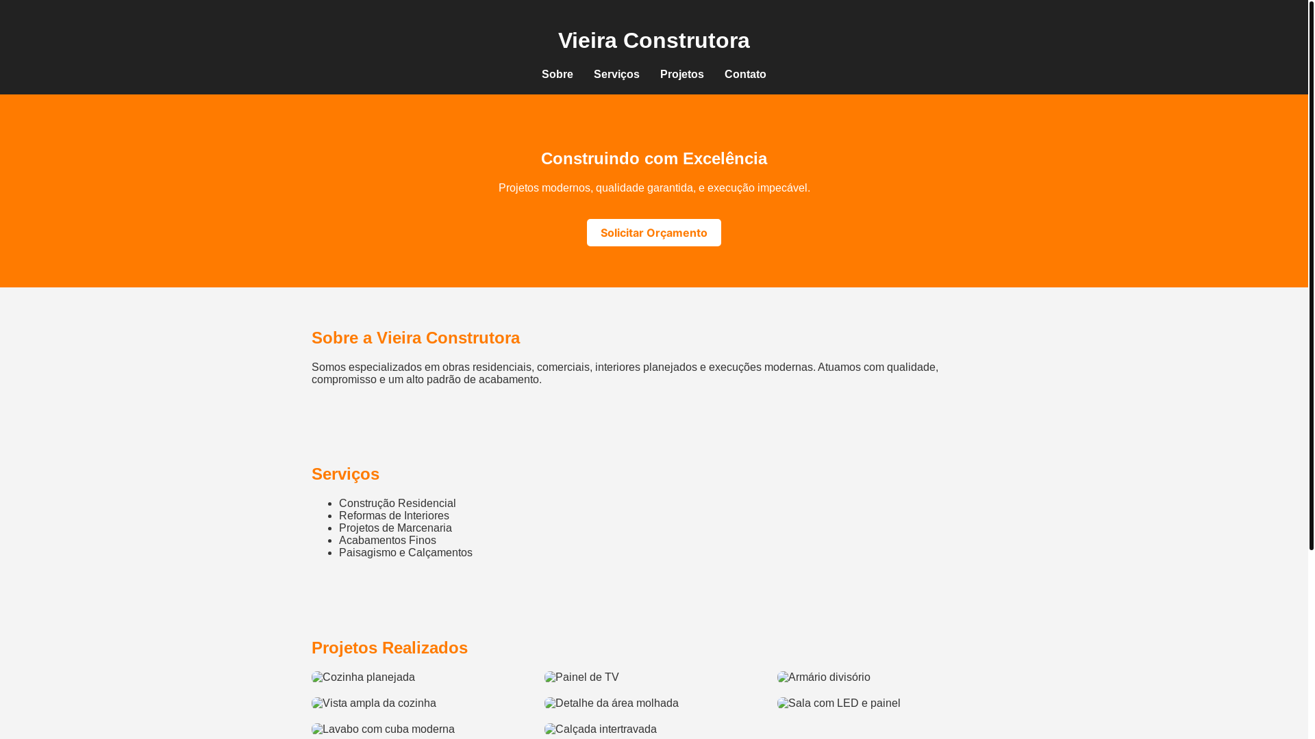 website screenshot of https://sitevieiraconstrutora.pages.dev/