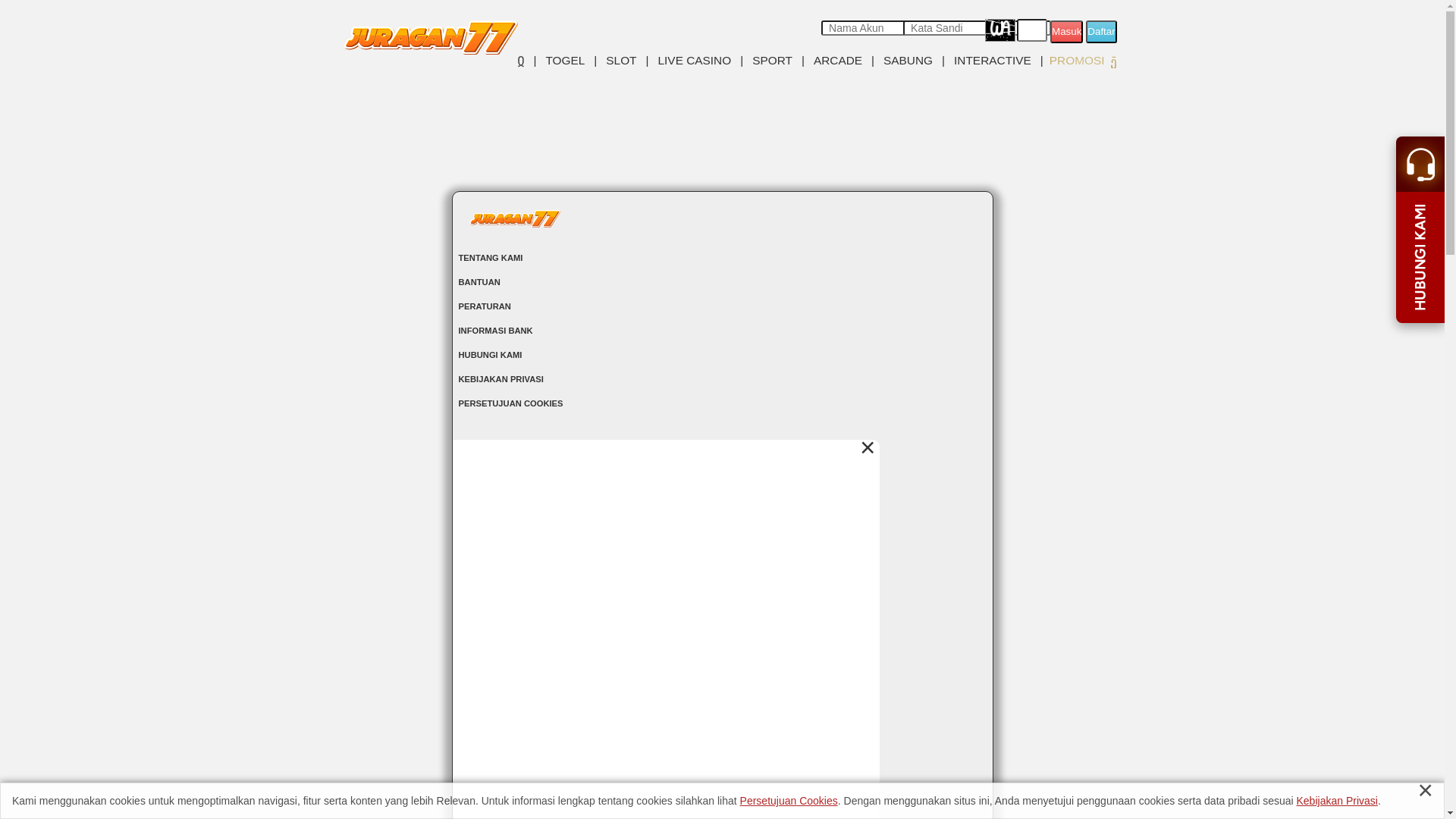 website screenshot of https://tokejuragan77.com/