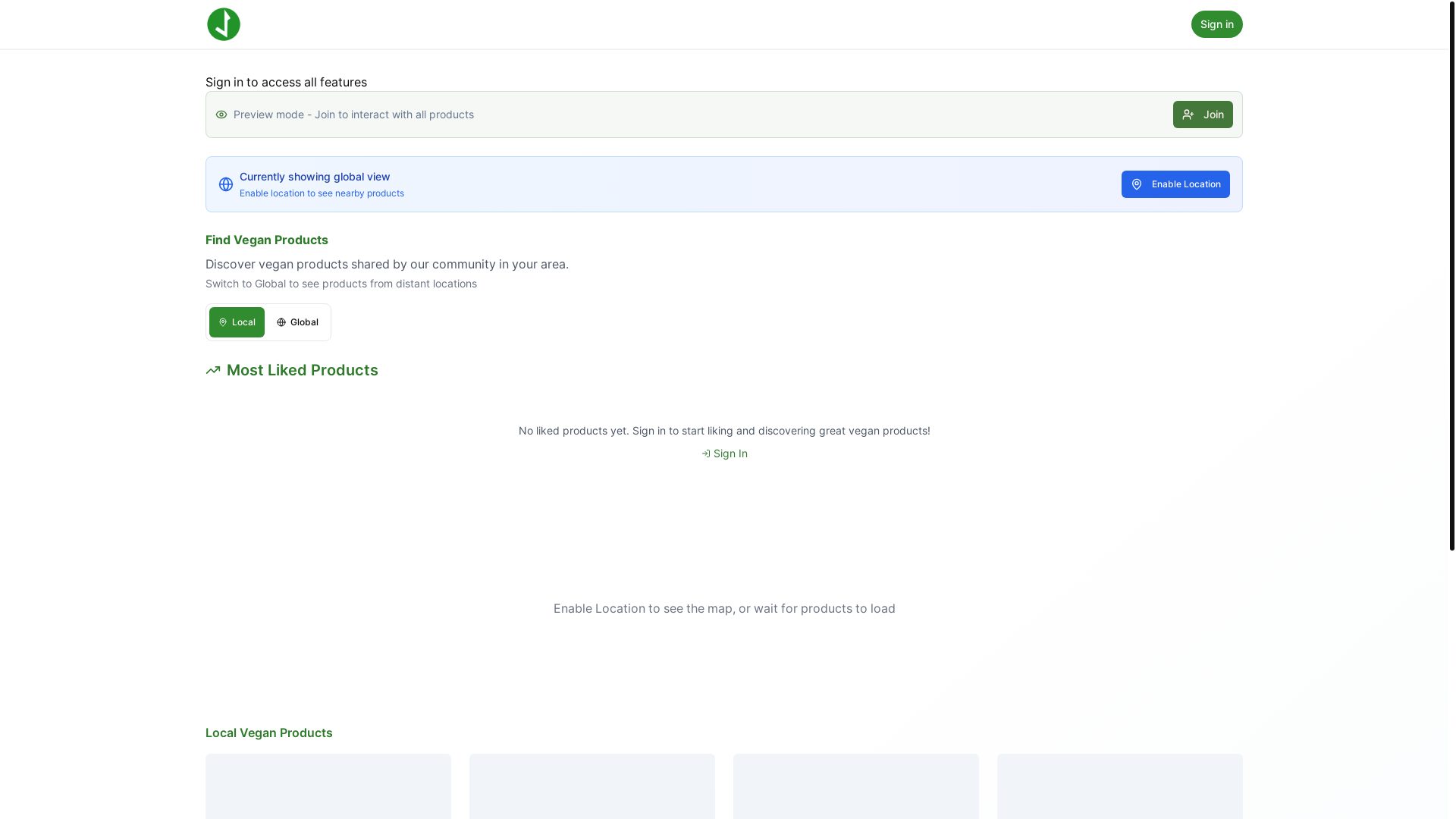 website screenshot of https://vegancheck.lovable.app/map
