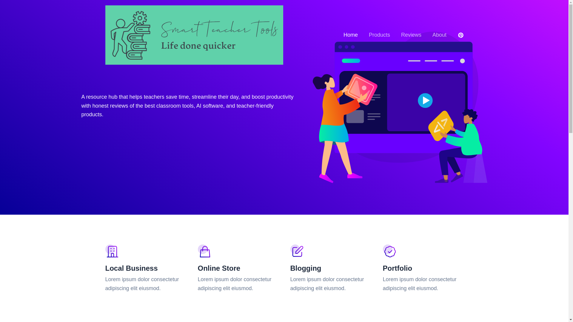 website screenshot of https://smartteachtools.com/