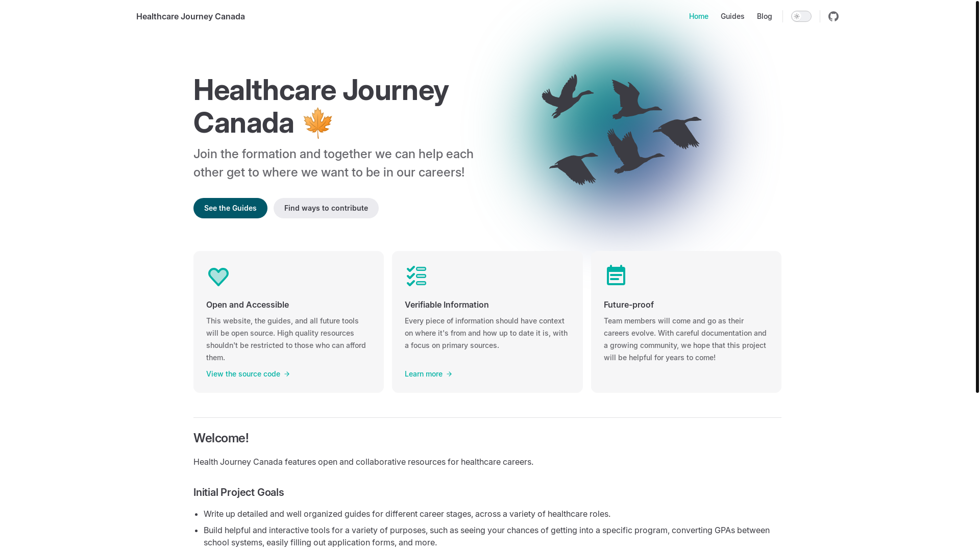website screenshot of https://healthcarejourney.pages.dev/
