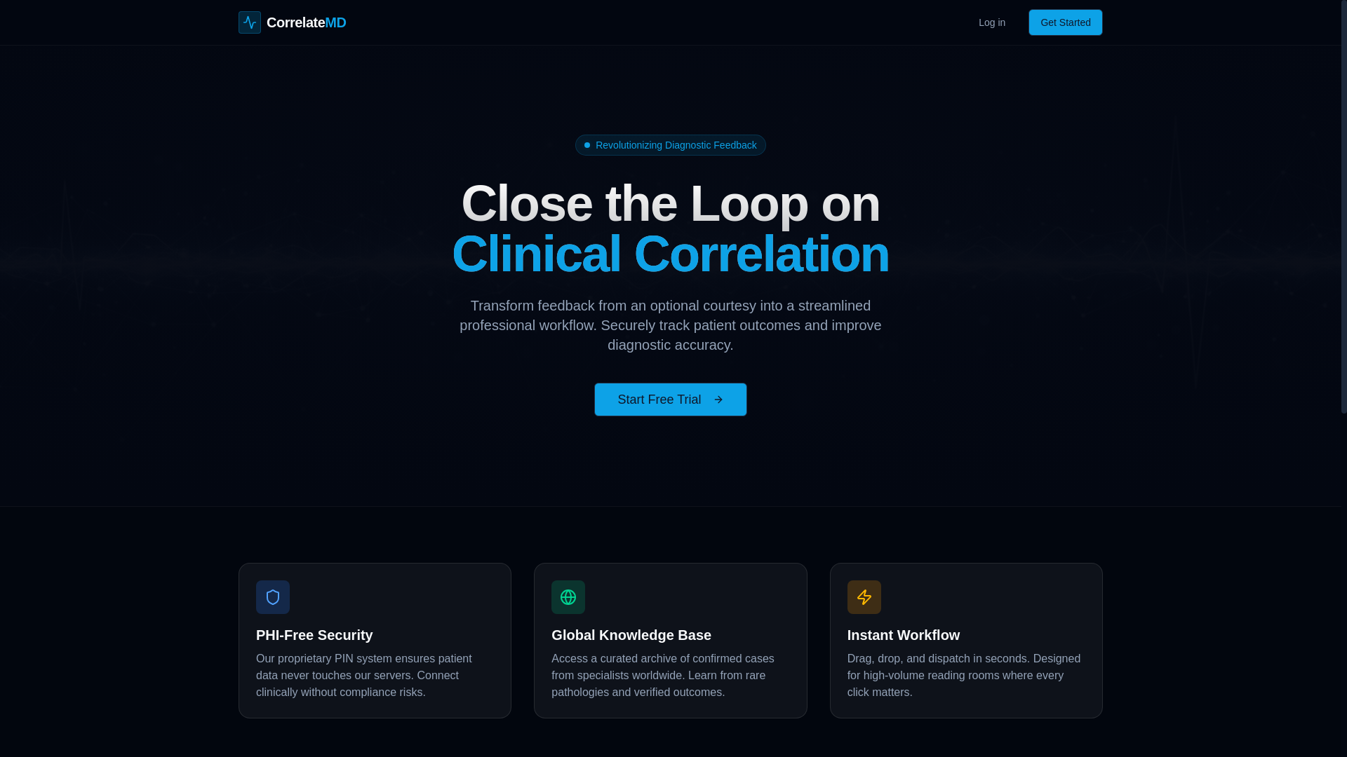 website screenshot of https://correlatemd.com/