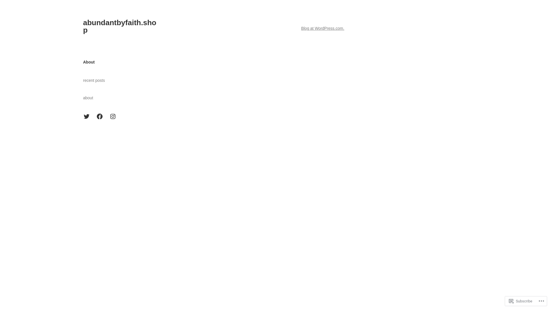 website screenshot of https://abundantbyfaith.blog/