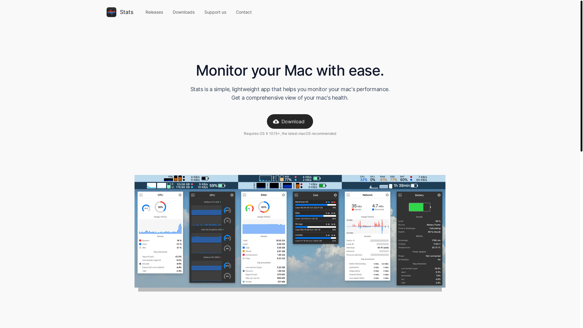website screenshot of https://mac-stats.com