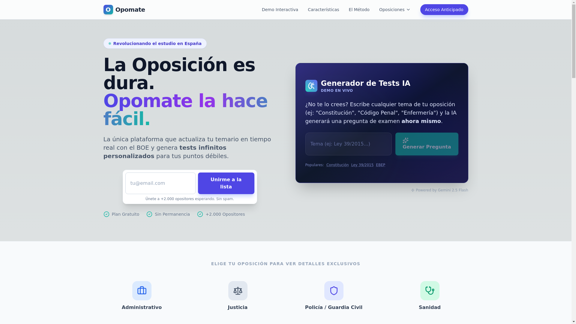 website screenshot of https://opomate.com/