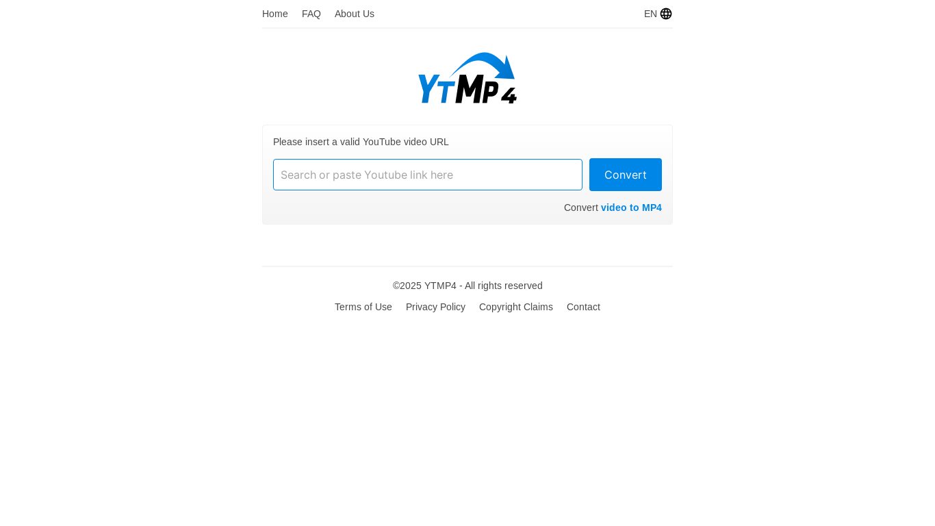 website screenshot of https://ytmp4.is/convert