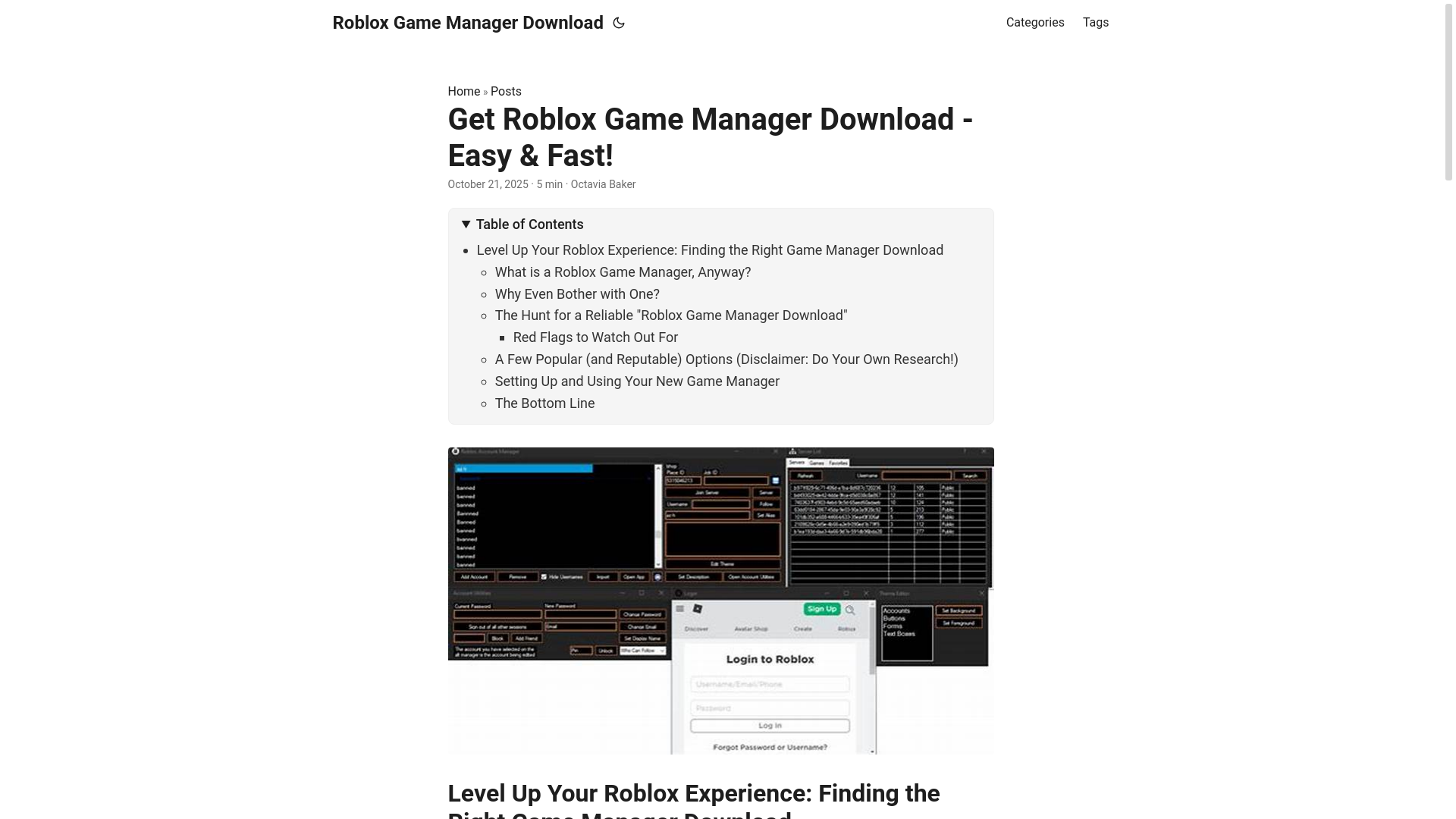 website screenshot of https://roblox-game-manager-download.pages.dev/