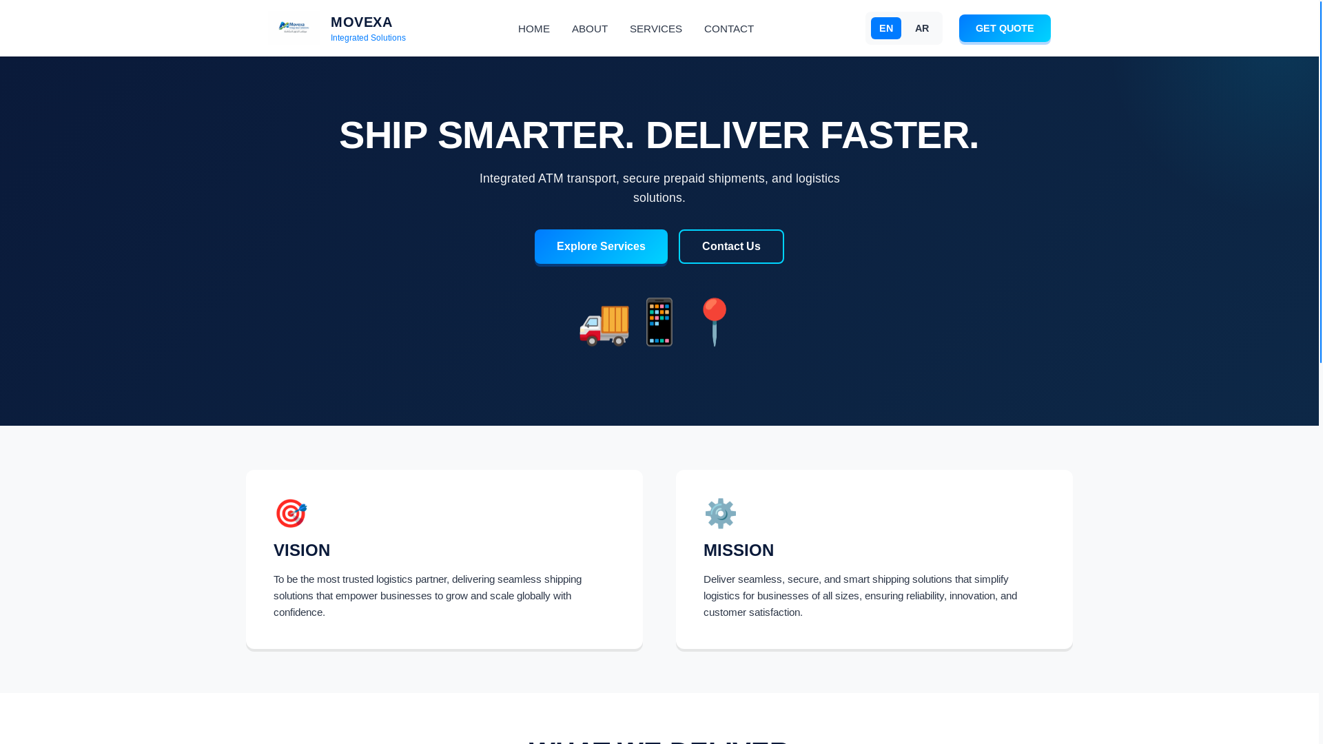 website screenshot of https://movexa-is.com/
