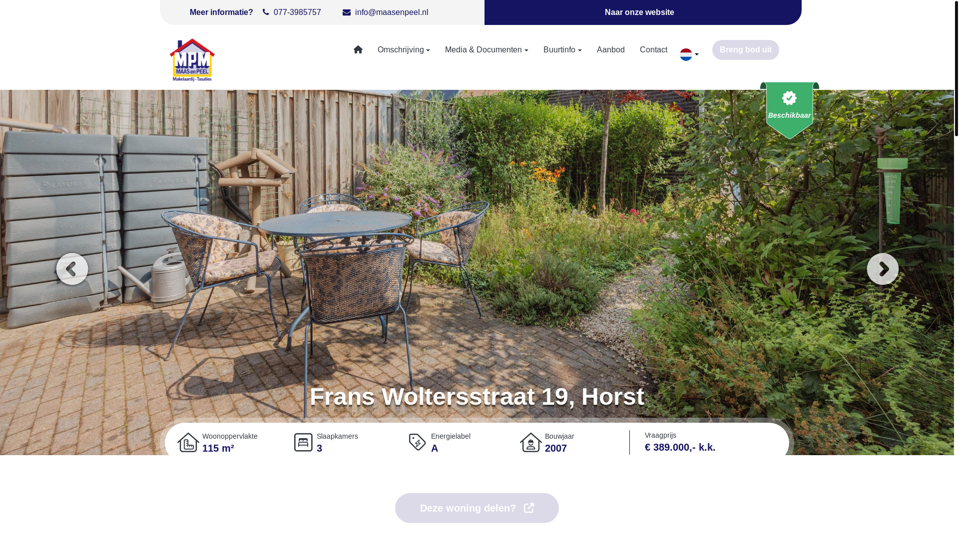website screenshot of https://franswoltersstraat19.nl/