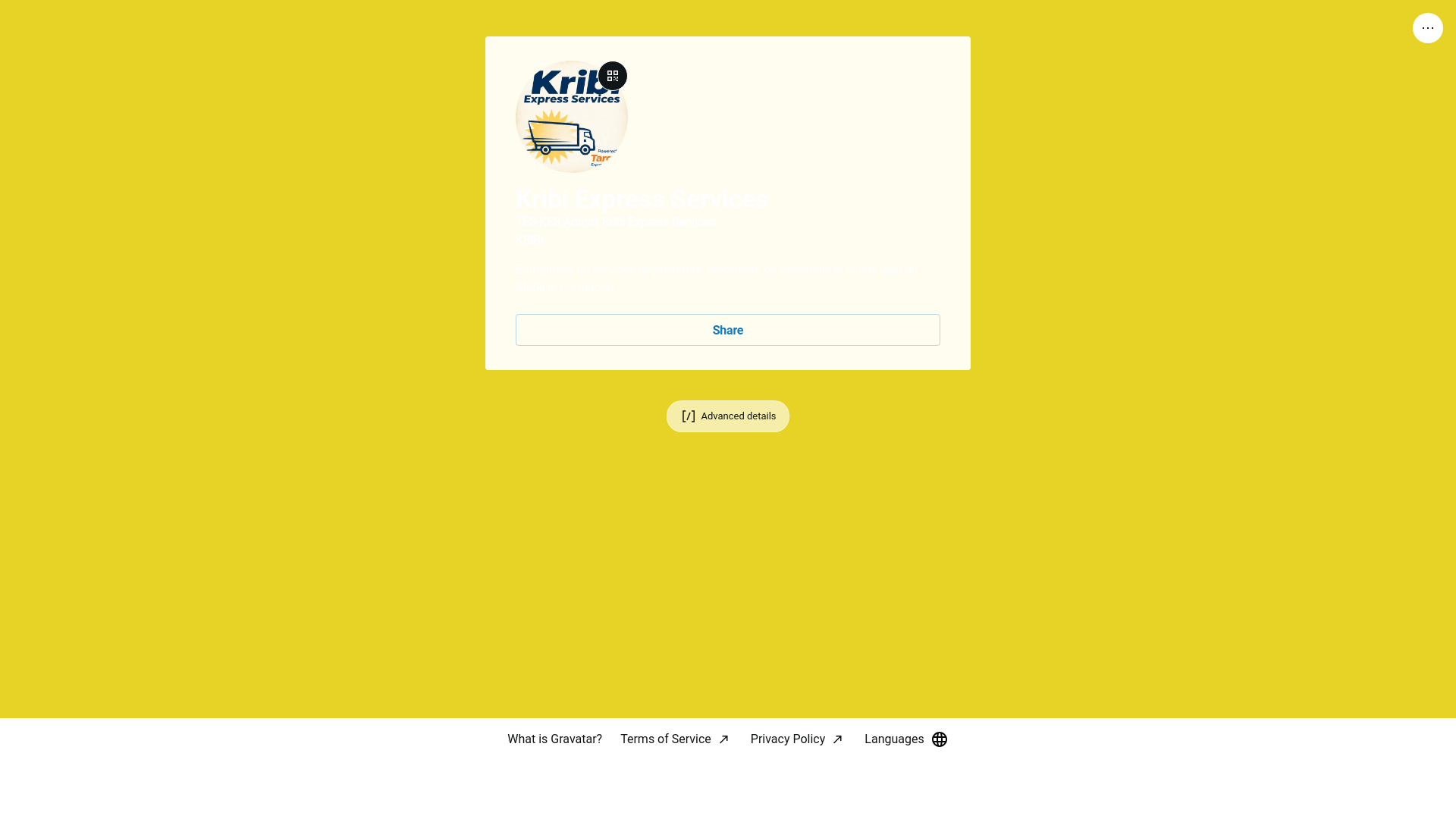 website screenshot of https://kribiexpressservices.live/