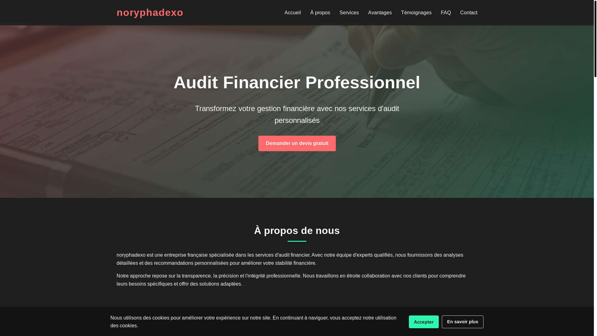 website screenshot of https://noryphadexo.com