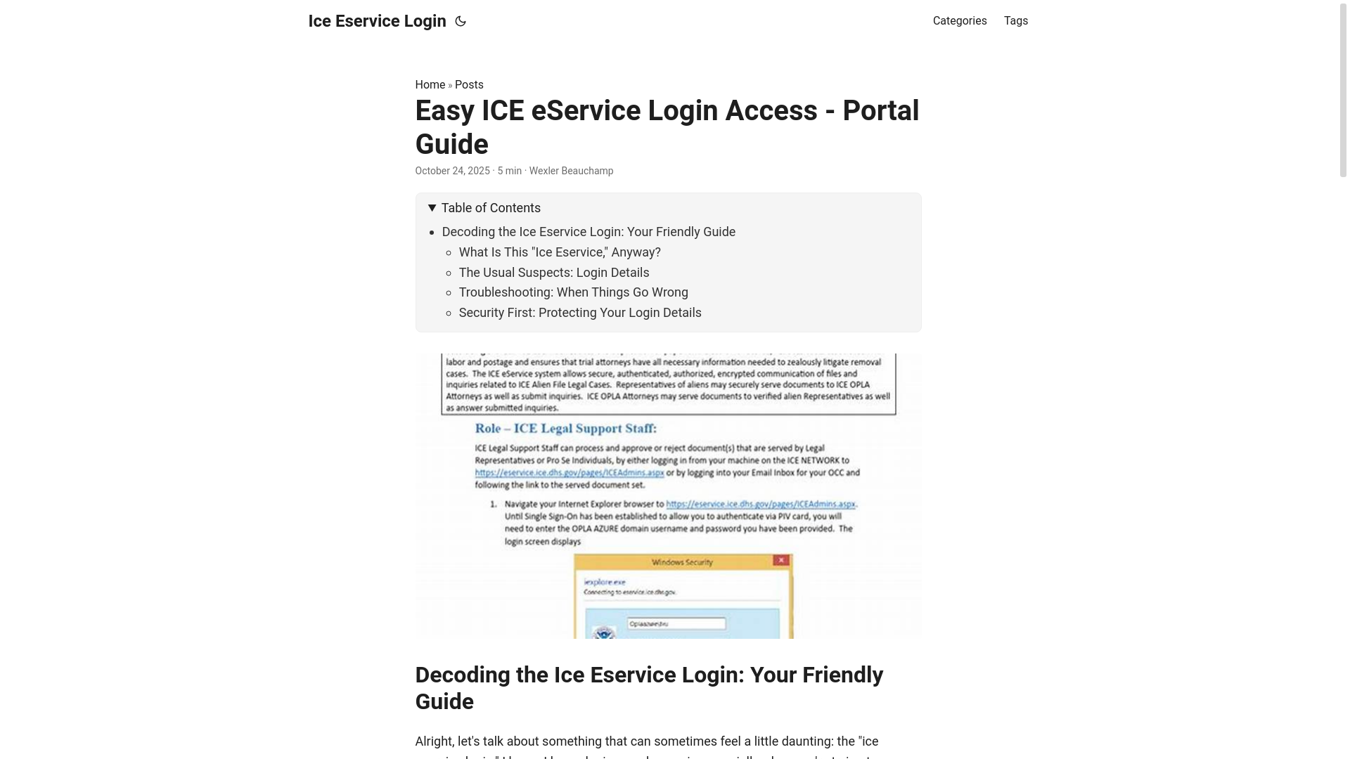 website screenshot of https://ice-eservice-login.pages.dev/