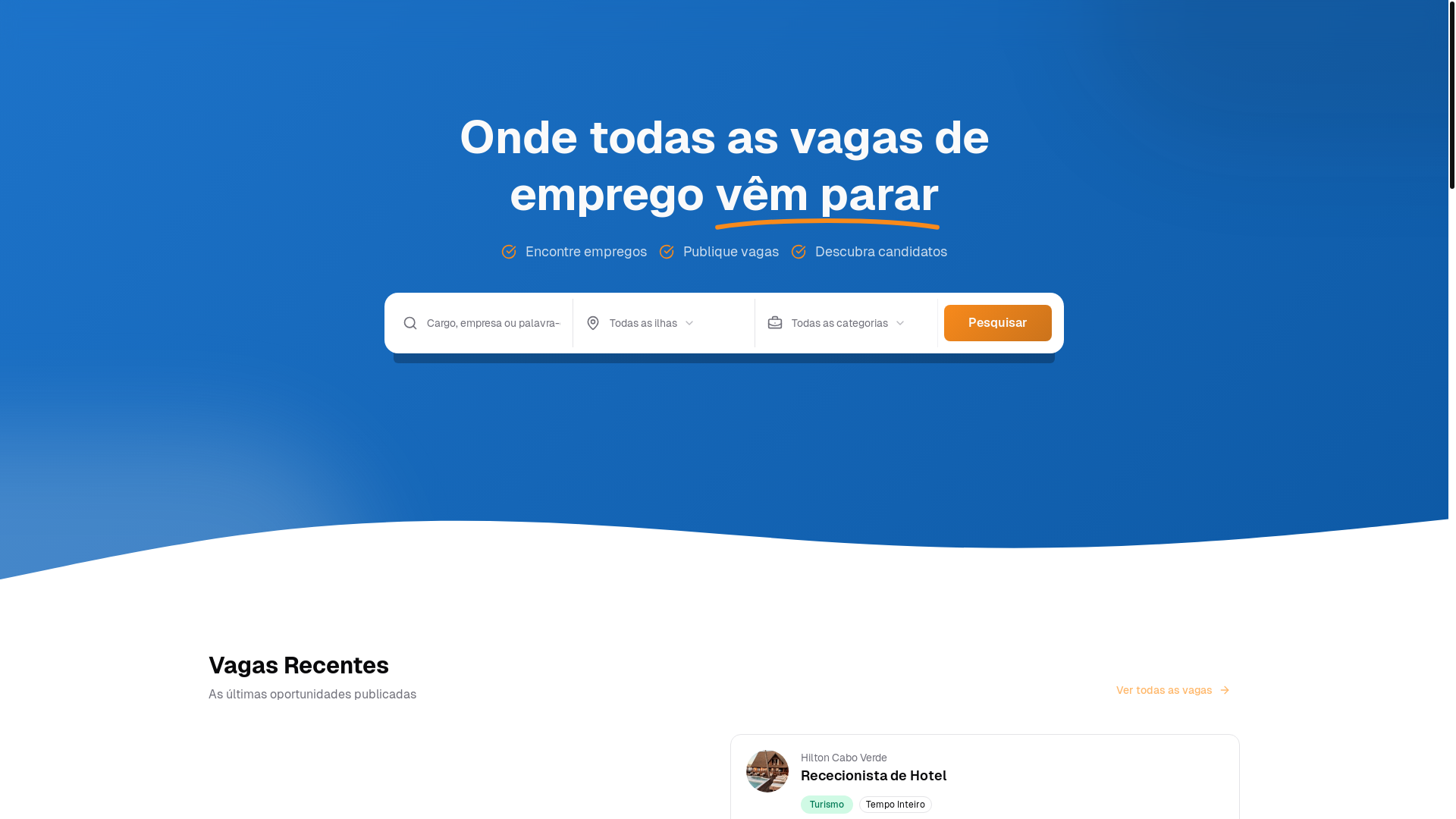 website screenshot of https://undivagas.cv/