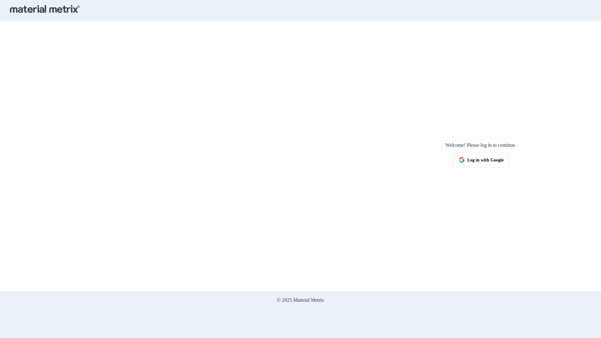 website screenshot of https://material-metrix.com/