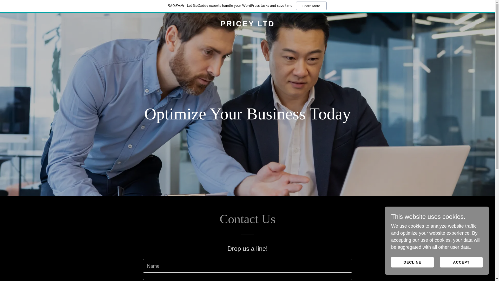 website screenshot of https://priceyltd.co.uk/
