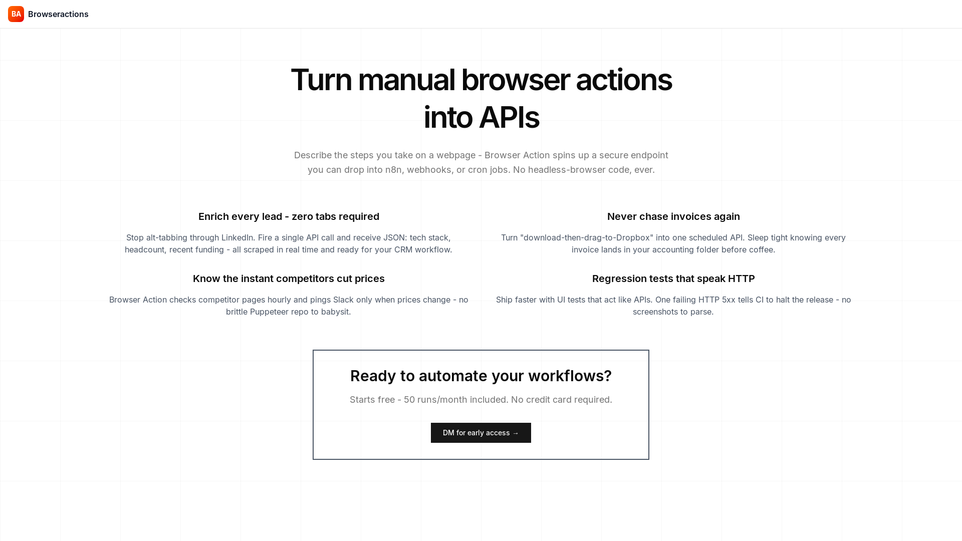 website screenshot of https://browseractions.com/
