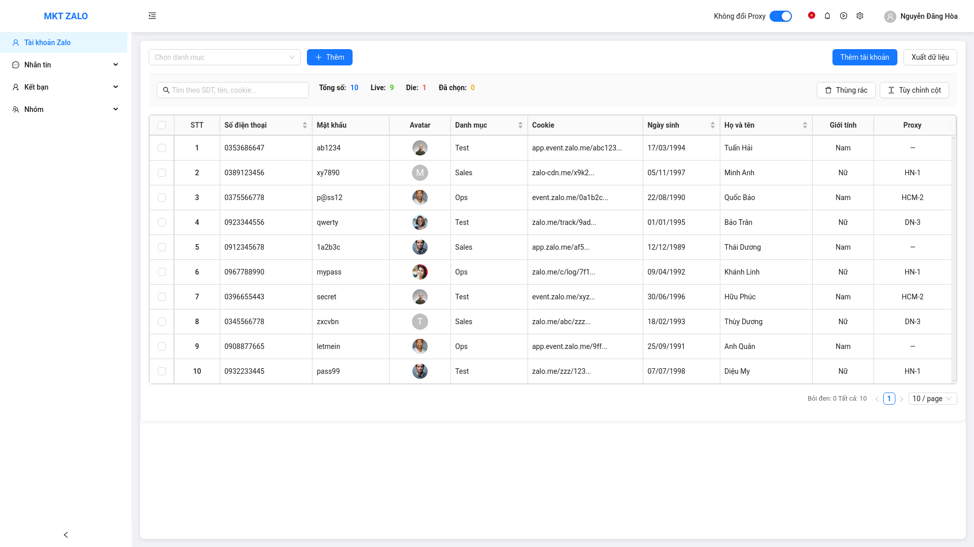 website screenshot of https://huyhoang.pages.dev/