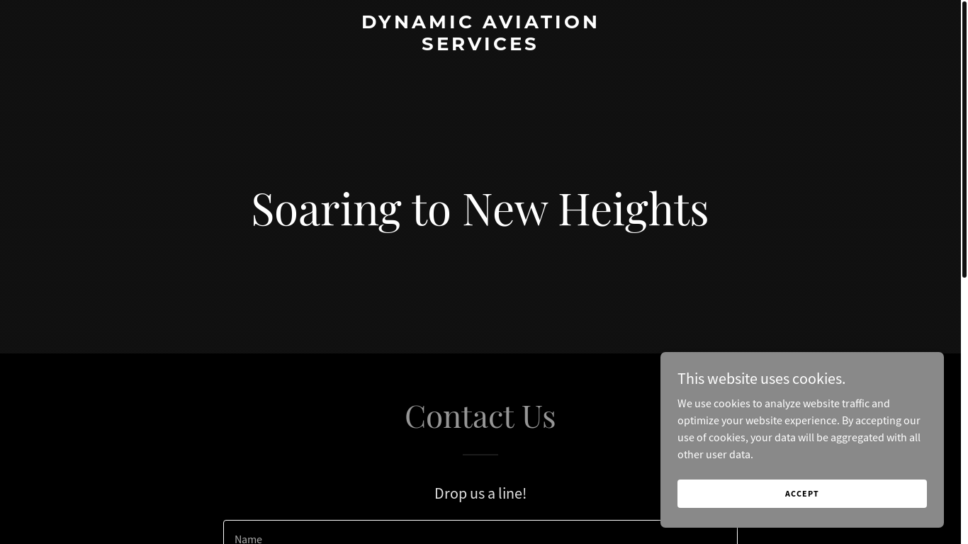 website screenshot of https://dynamicaviationservices.ca/