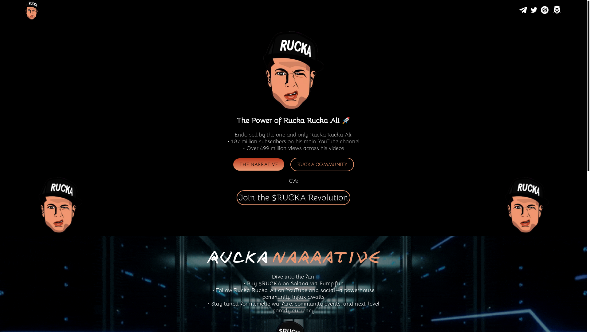 website screenshot of https://ruckacoin.xyz/