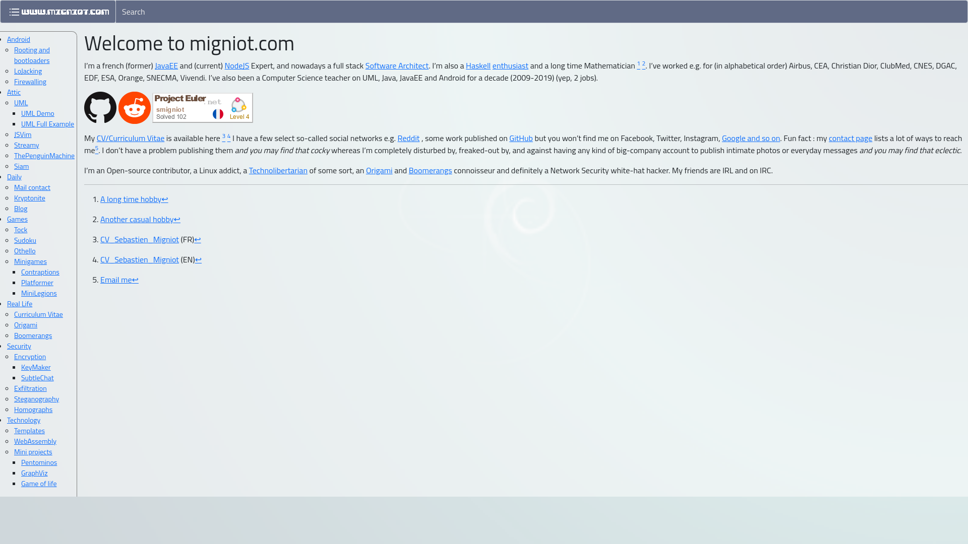 website screenshot of https://www.migniot.com/