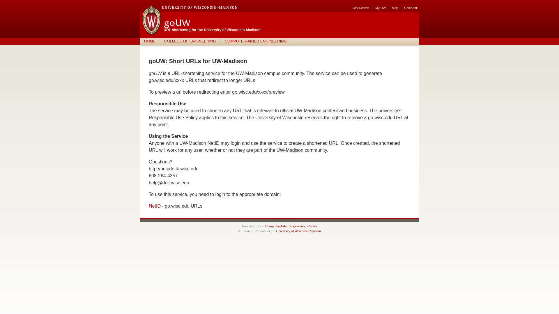 website screenshot of https://go.wisc.edu