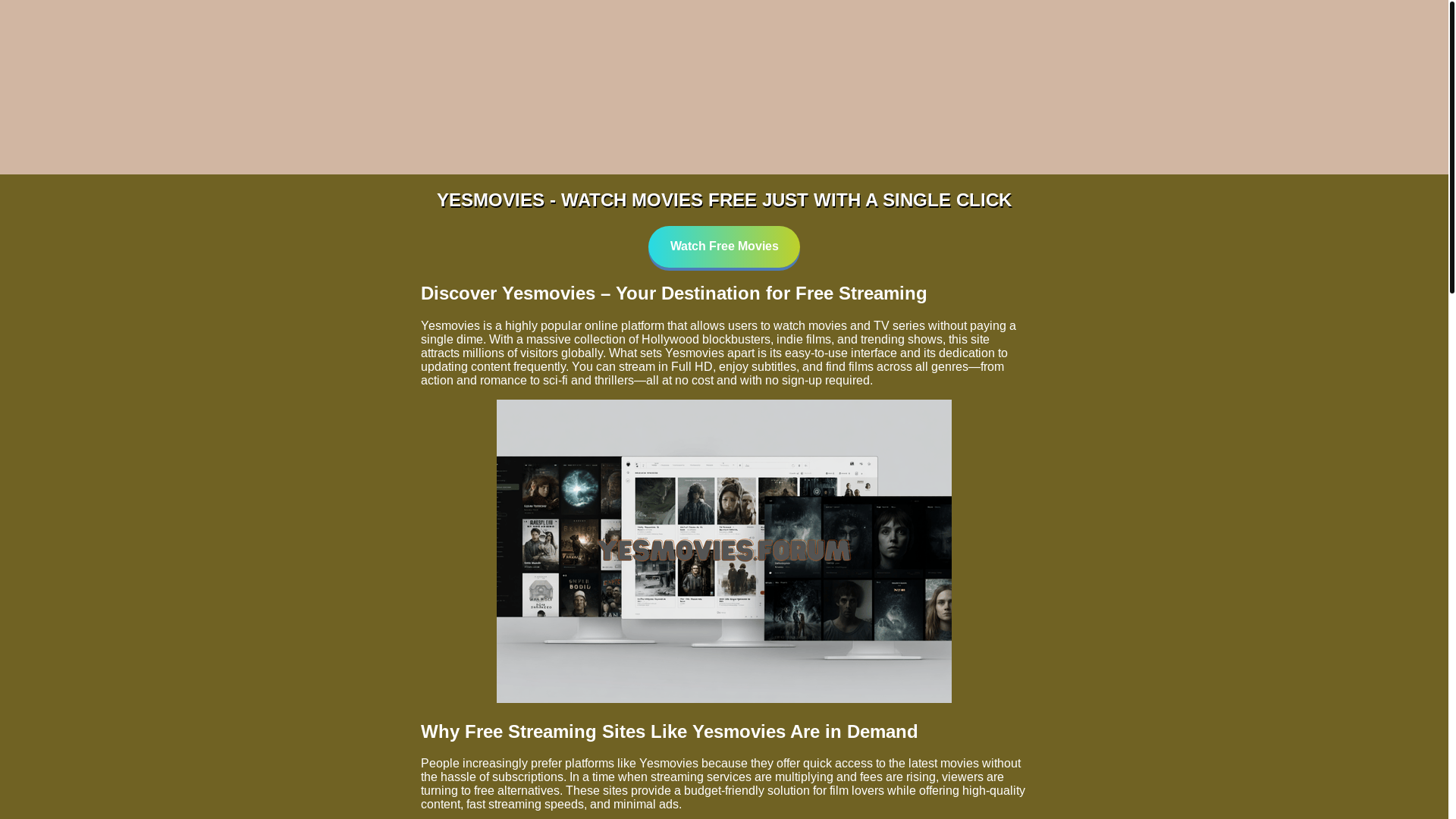 website screenshot of https://yesmovies.forum/