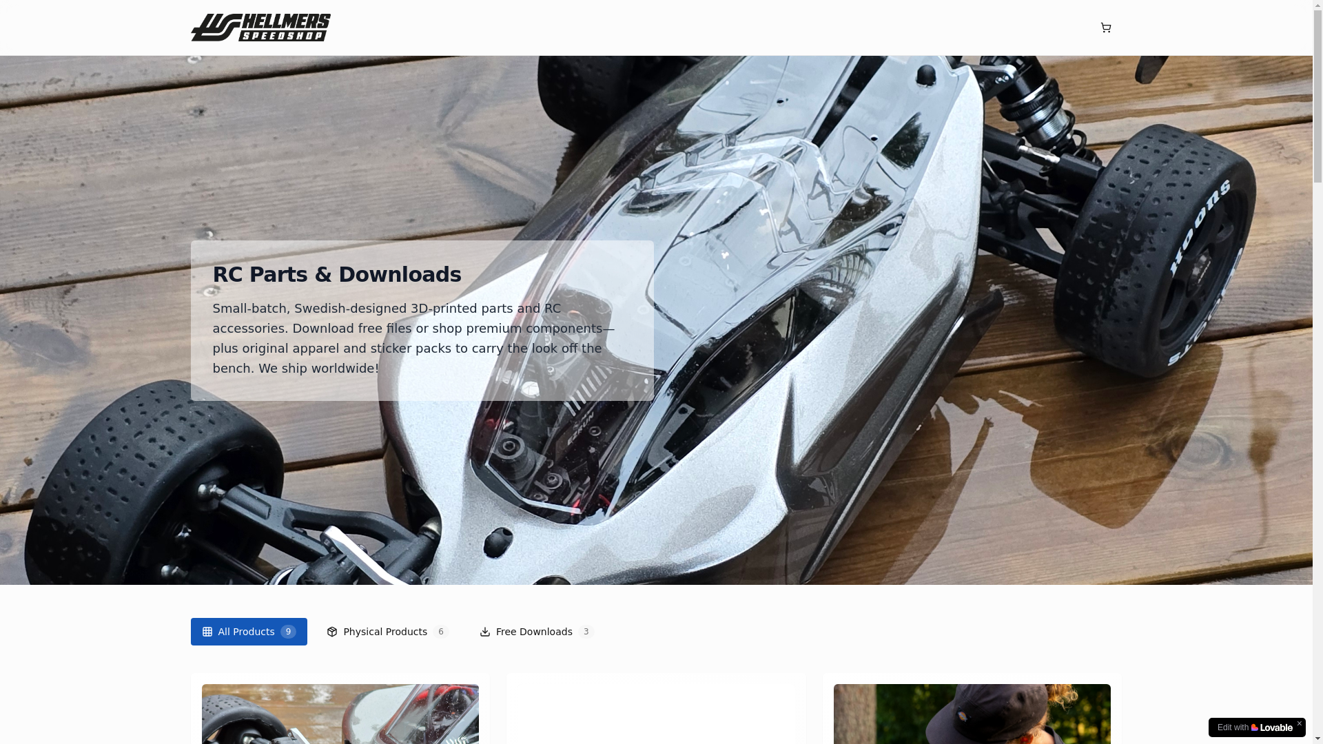 website screenshot of https://hellmersspeedshop.com/