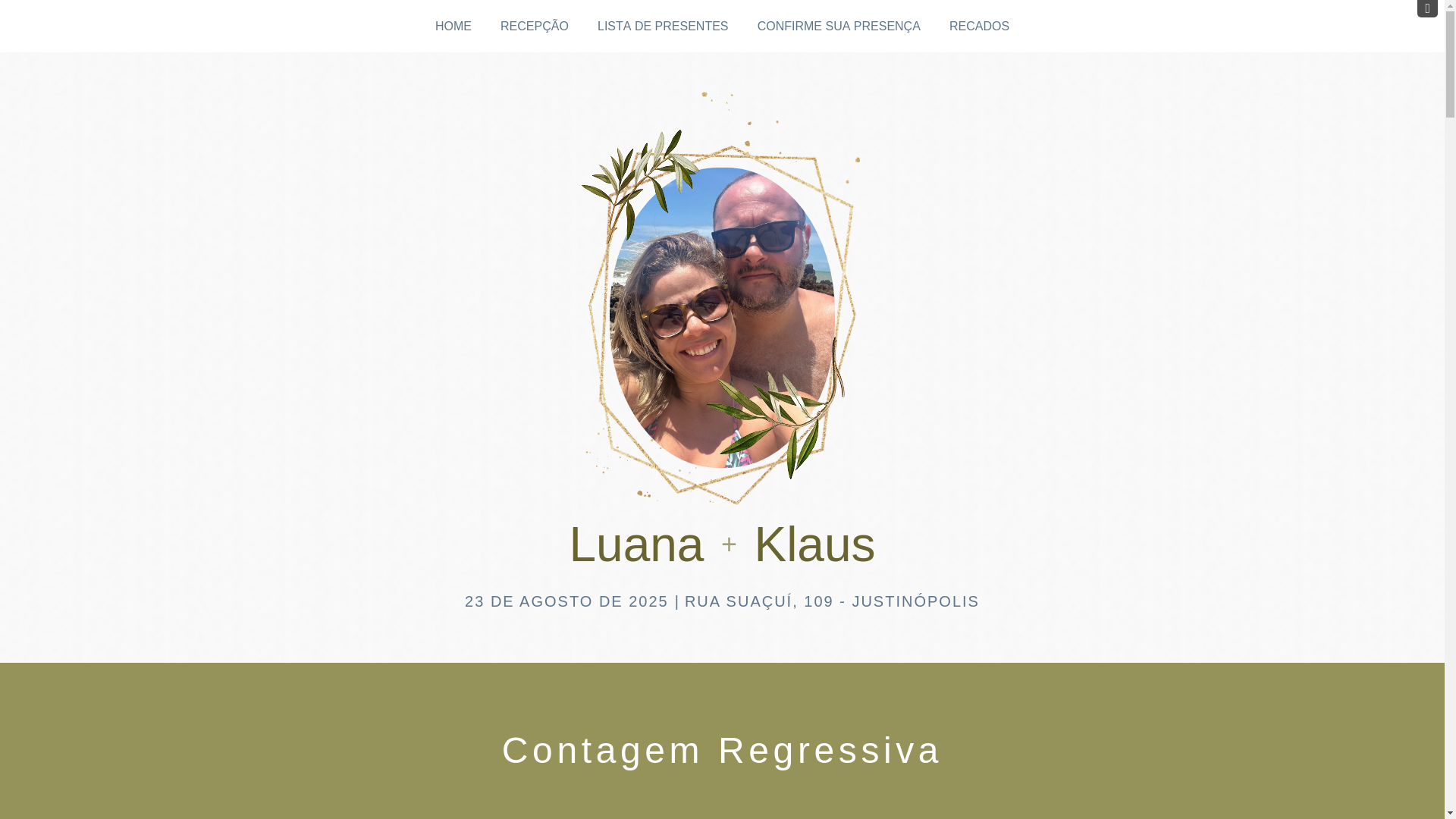website screenshot of https://luanaeklaus.com.br/