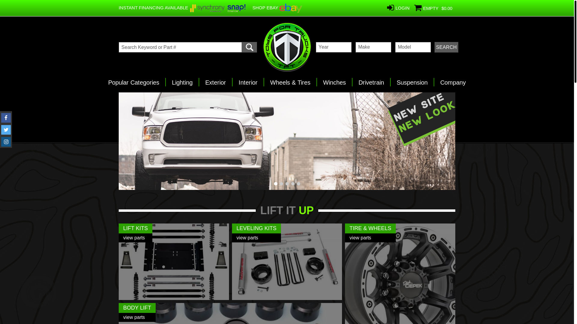 website screenshot of https://toysfortrucks.store/
