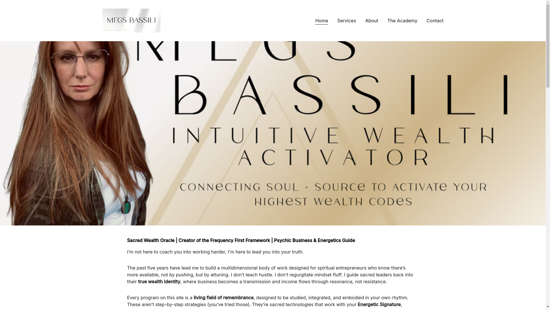 website screenshot of https://meganbassili.com/