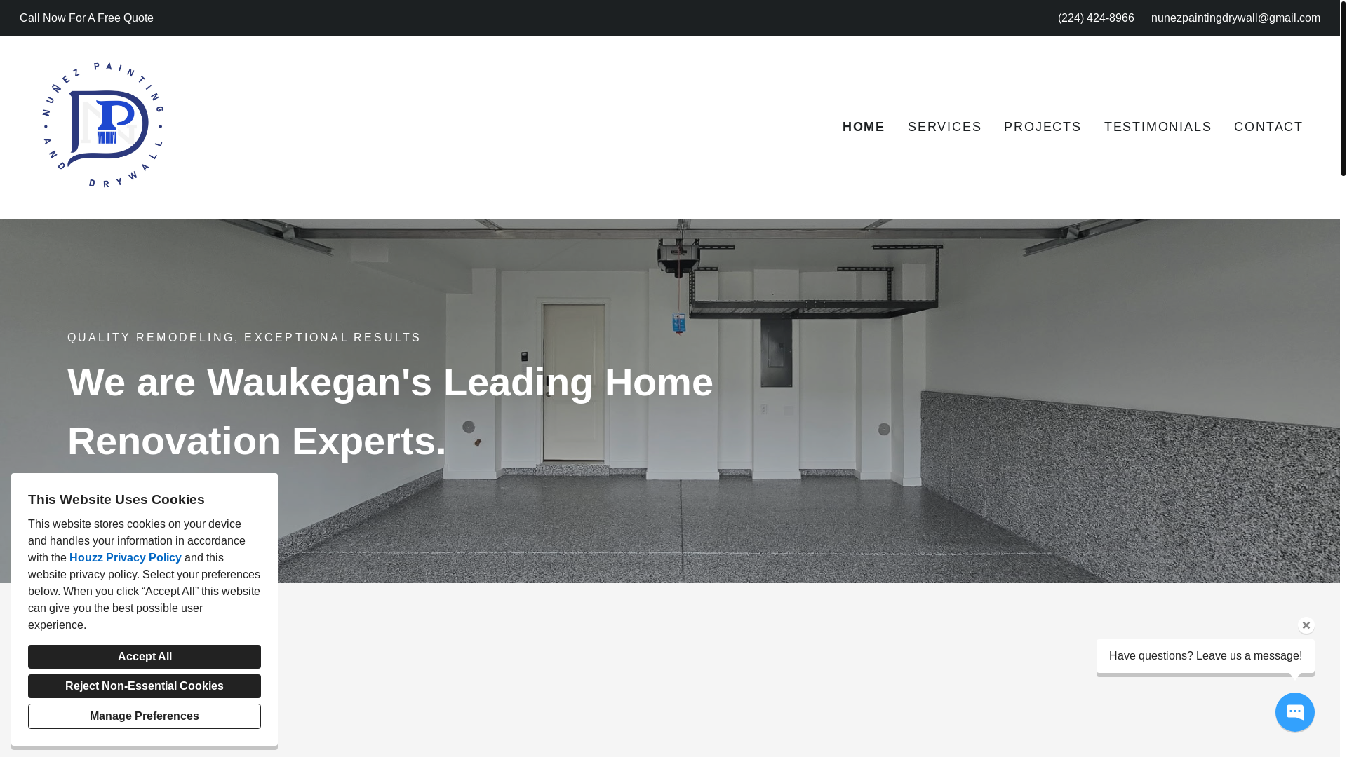 website screenshot of https://nunezpaintingdrywall.com/