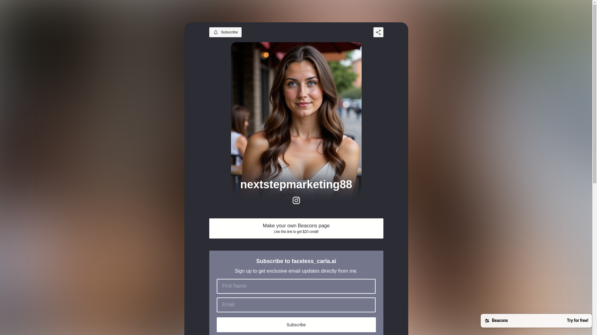 website screenshot of https://facelesscarlaai.com/