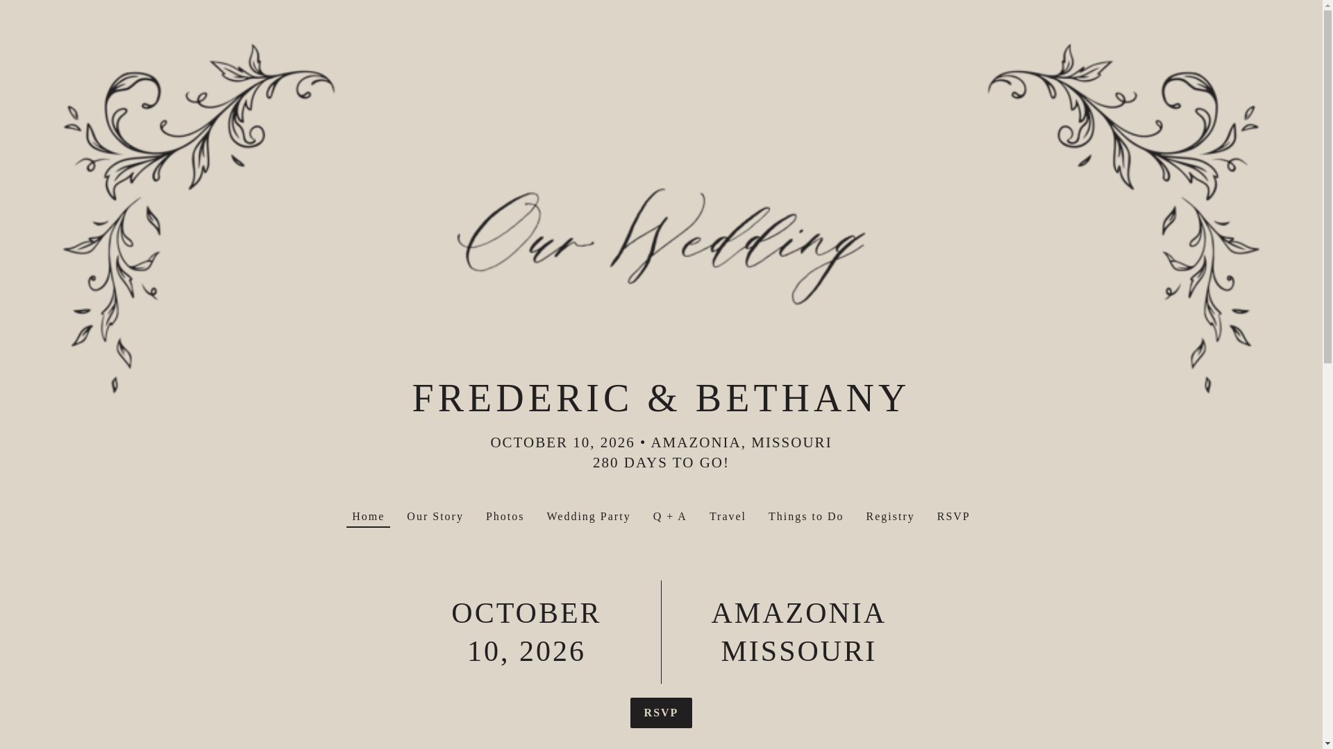 website screenshot of https://fredericandbethany.com/