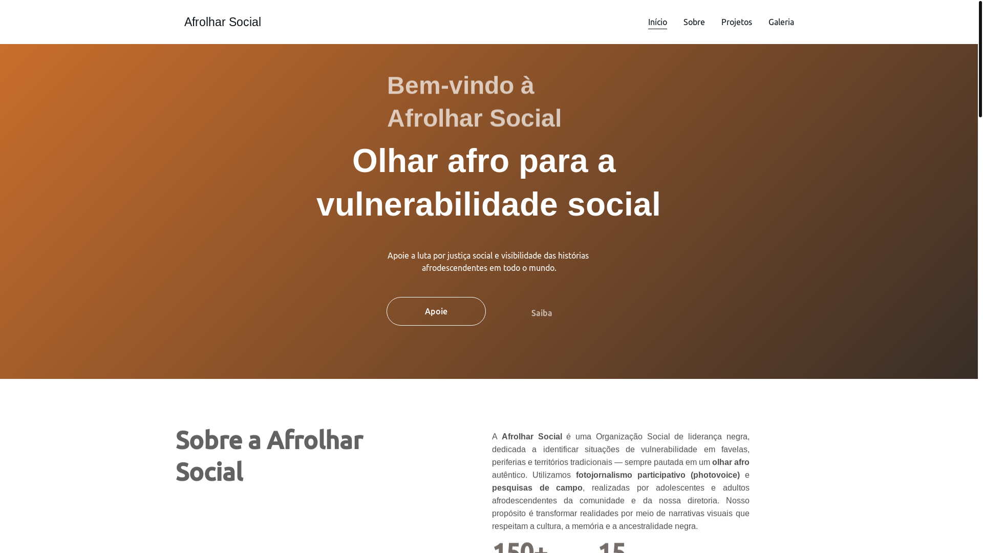 website screenshot of https://afrolhar.com.br/