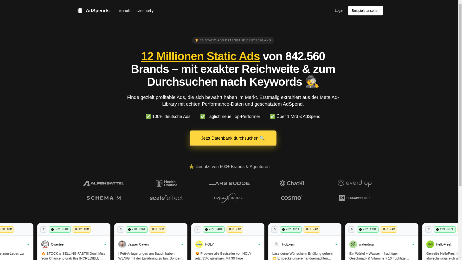 website screenshot of https://staticads.de/