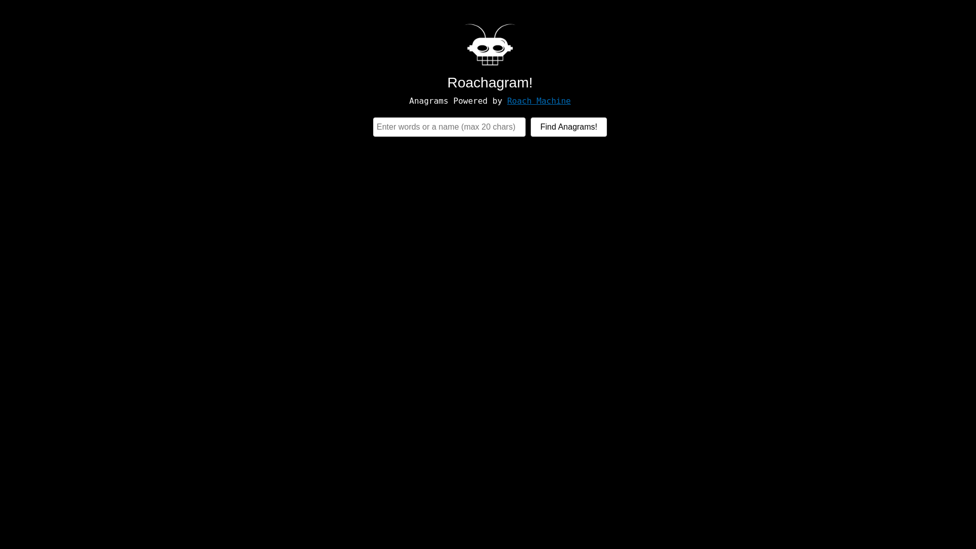 website screenshot of https://roachagram.com/