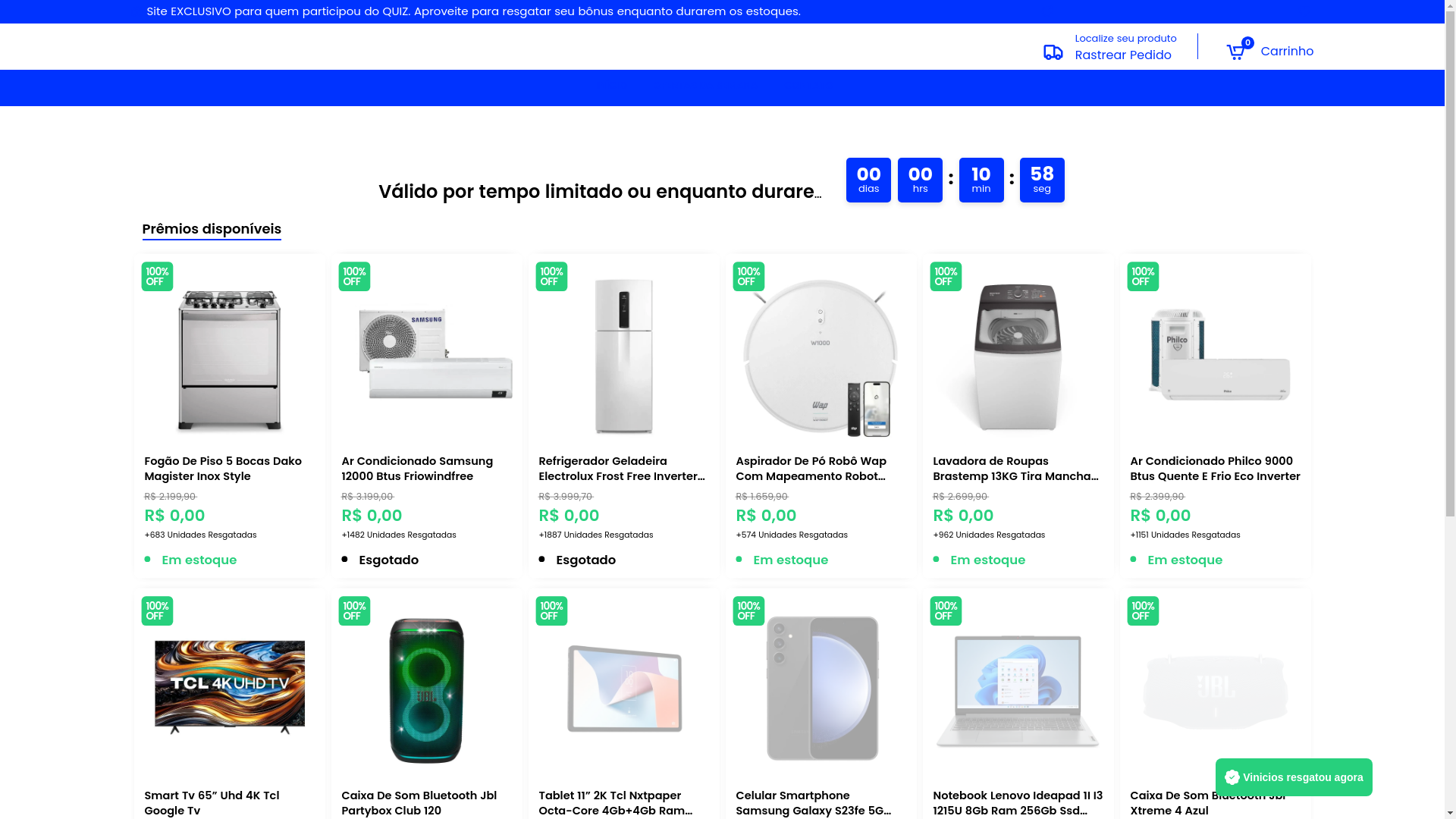 website screenshot of https://lojaelev.site/