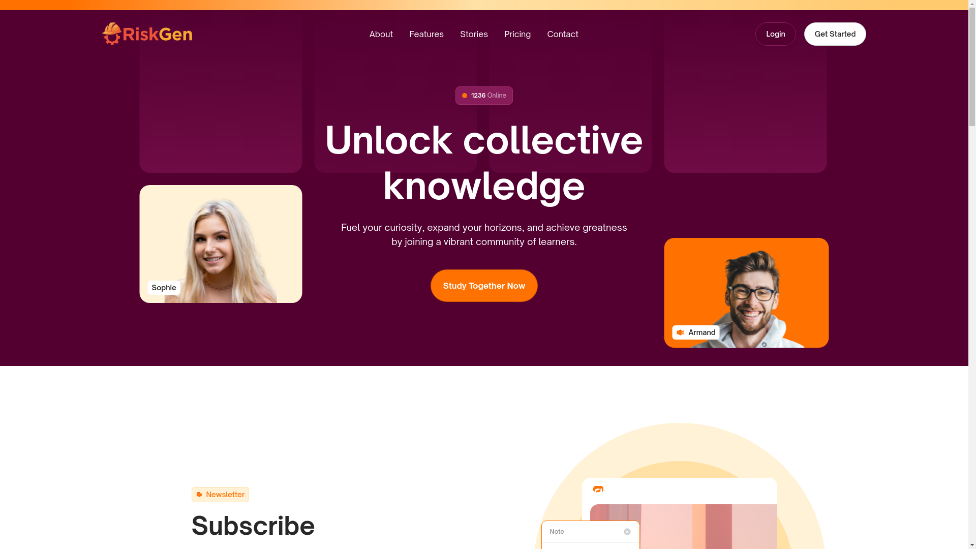 website screenshot of https://riskgen.ai/