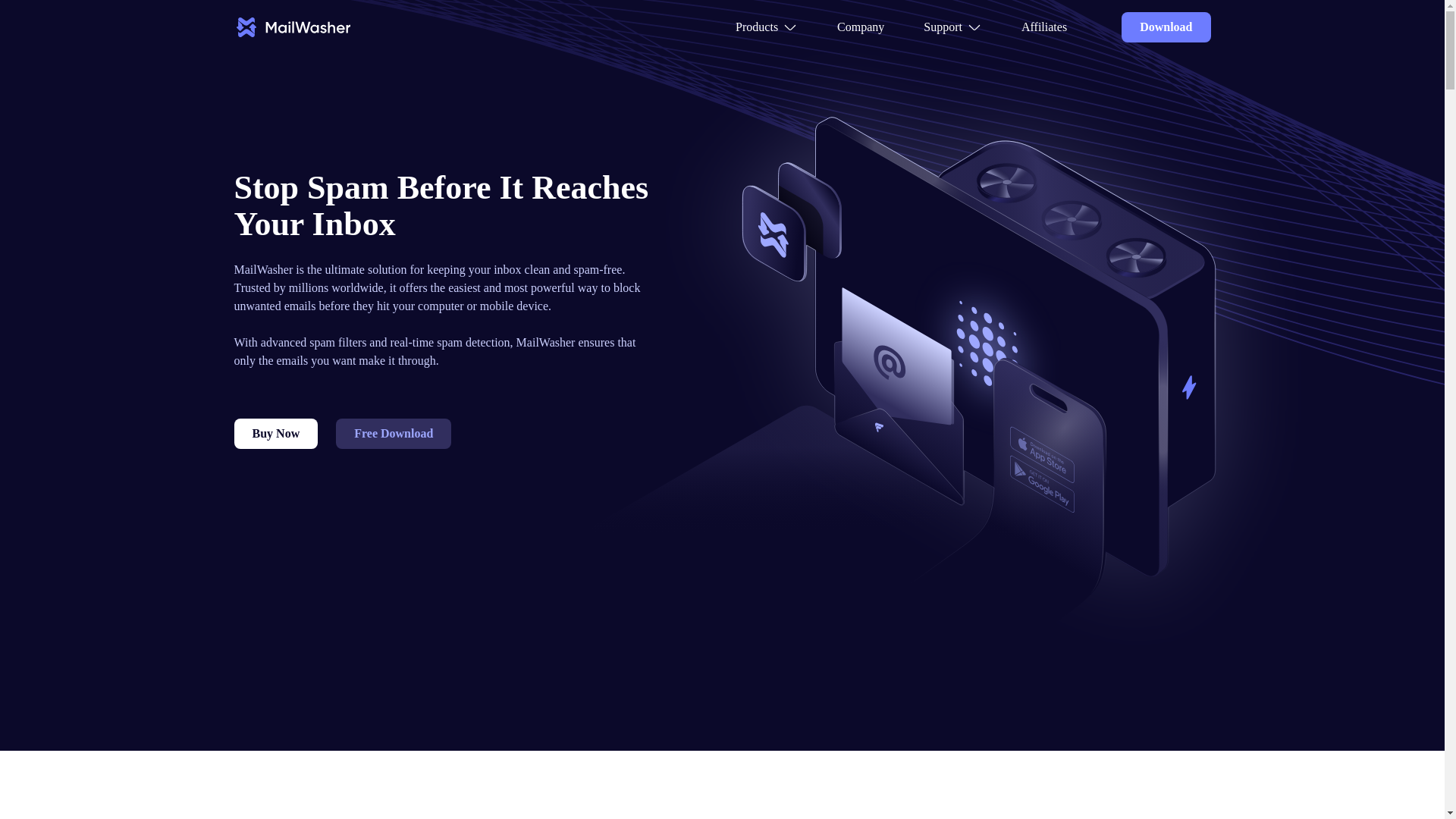 website screenshot of https://mailwasher.pages.dev/
