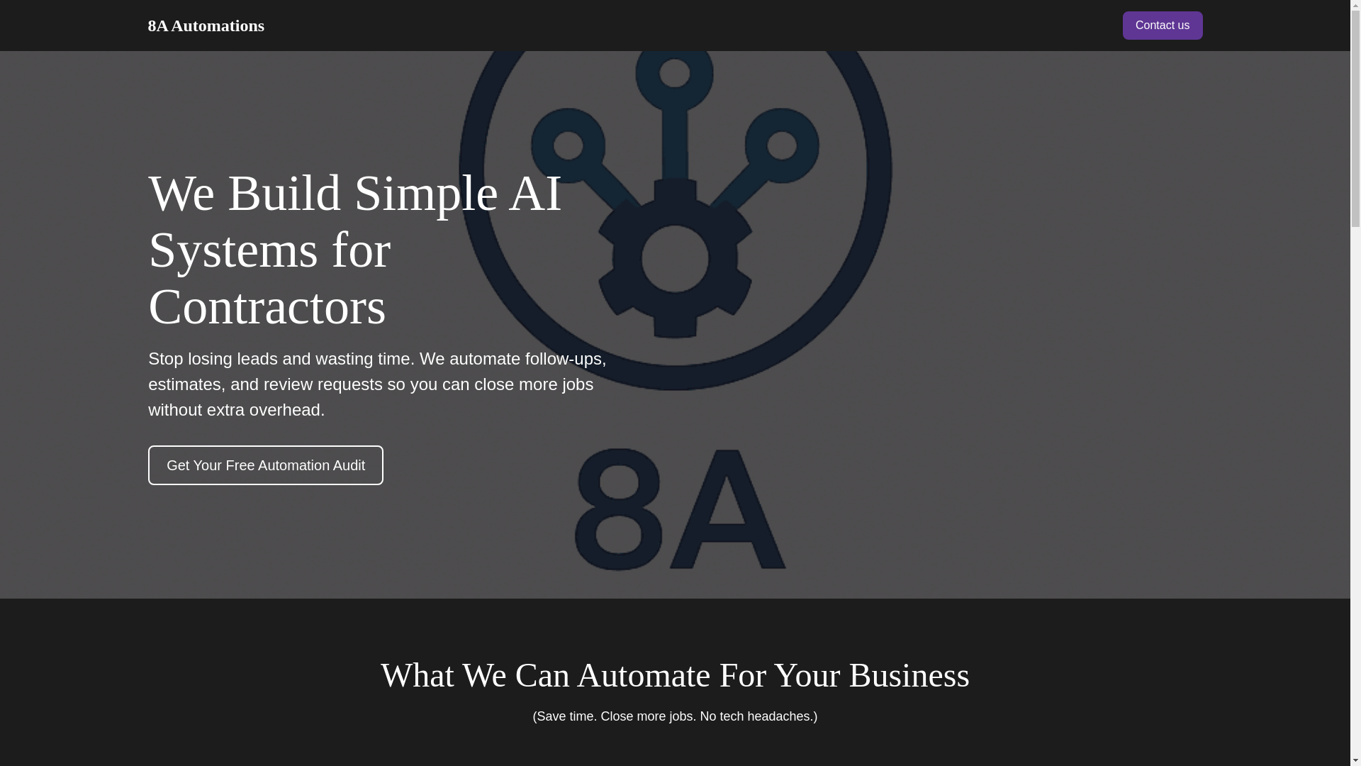 website screenshot of https://8asmartautomations.com/