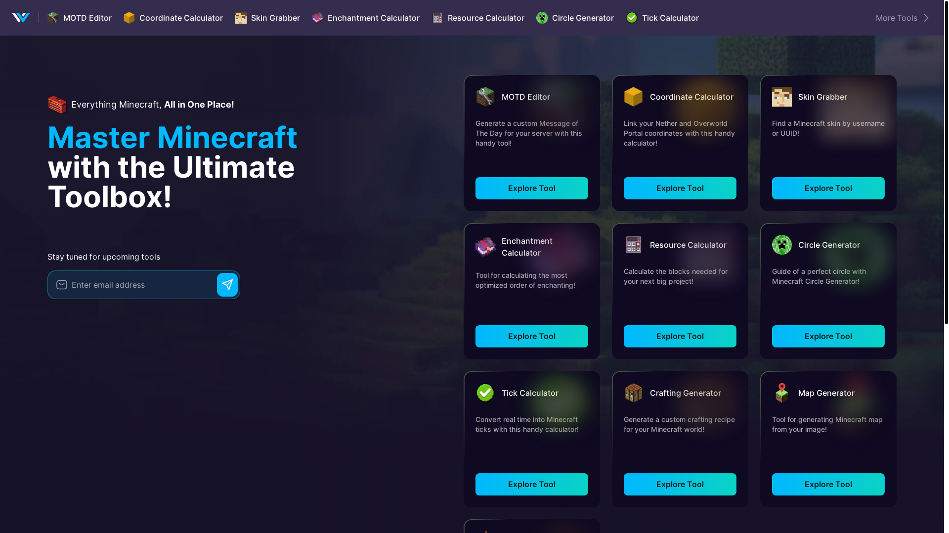 website screenshot of https://wisehosting-minecraft-tools.pages.dev/