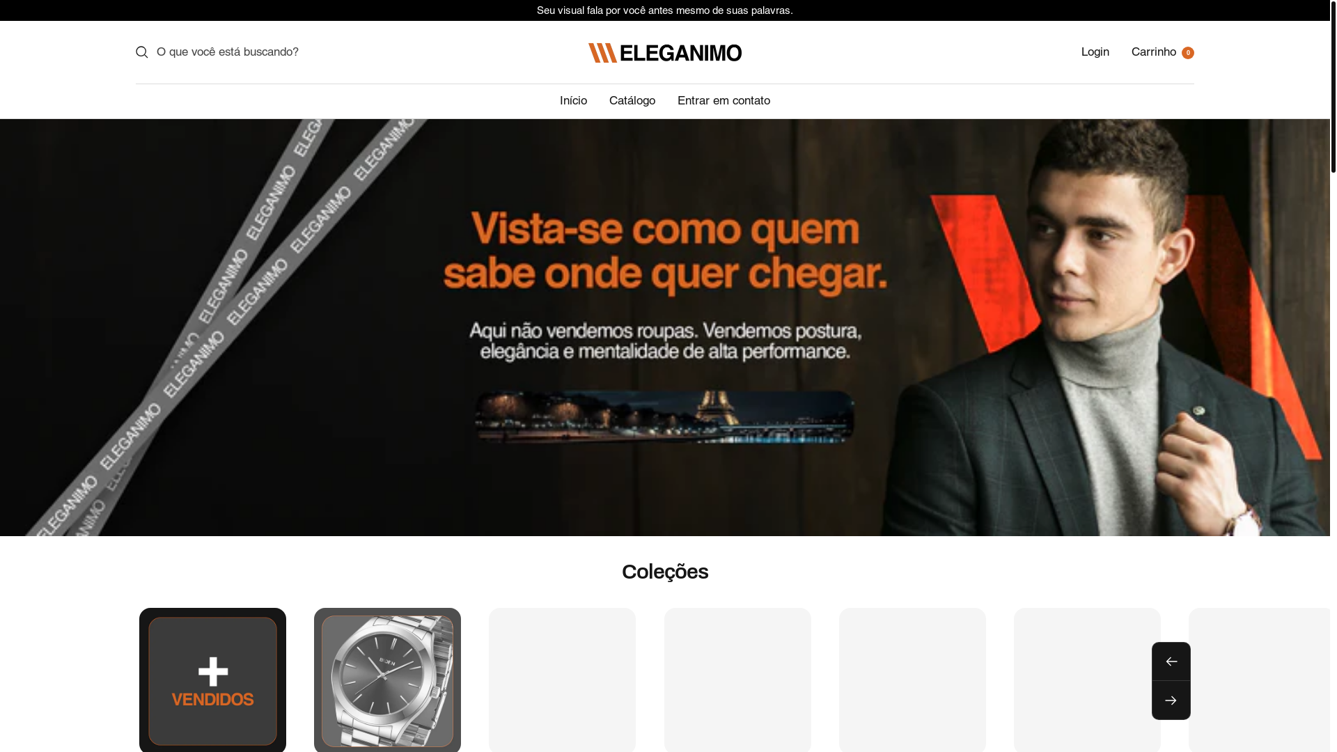 website screenshot of https://eleganimo.com.br/