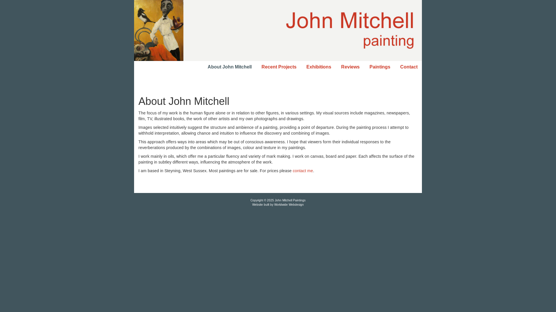 website screenshot of https://johnmitchellart.co.uk/