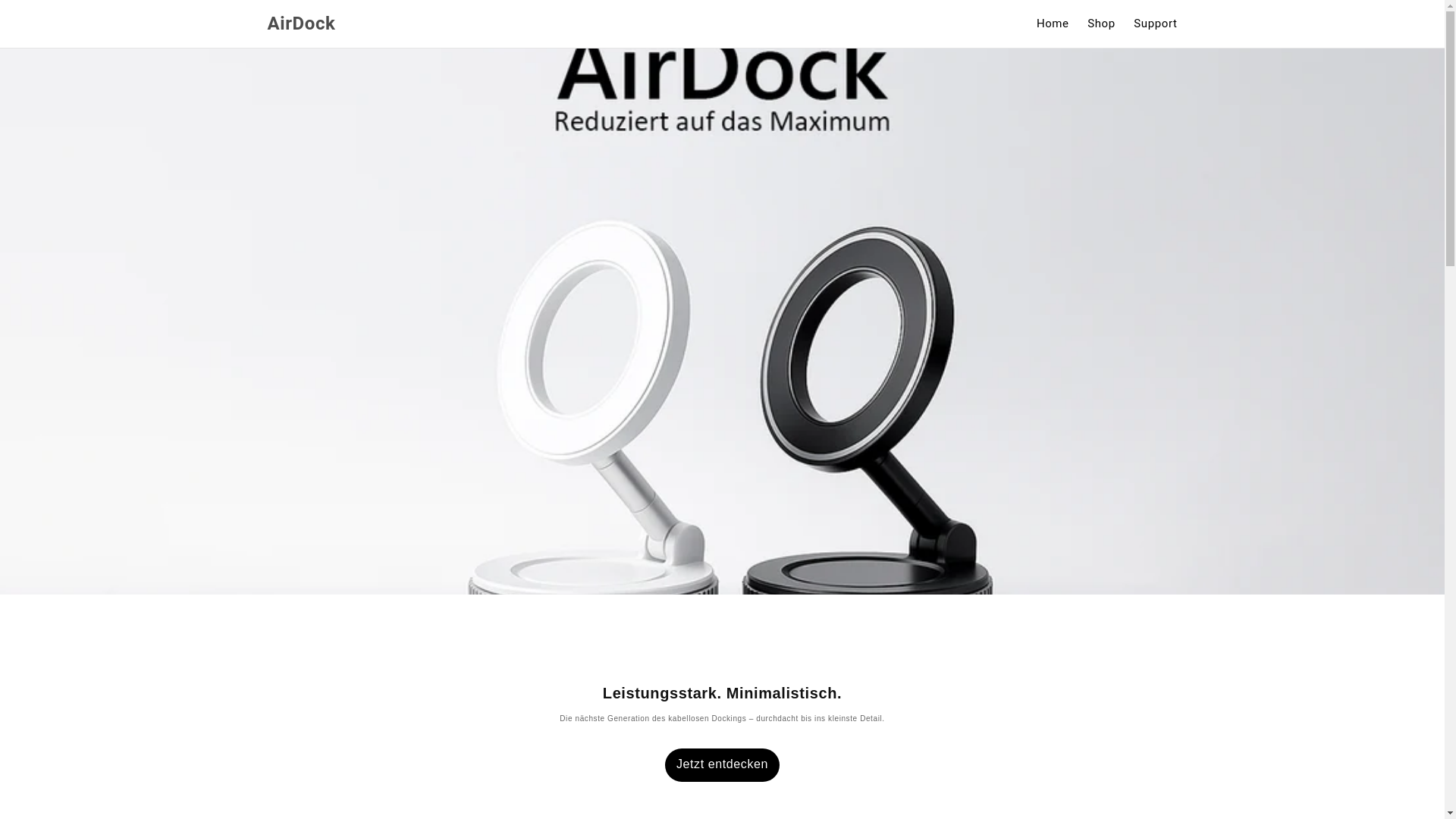 website screenshot of https://airdockshop.de/