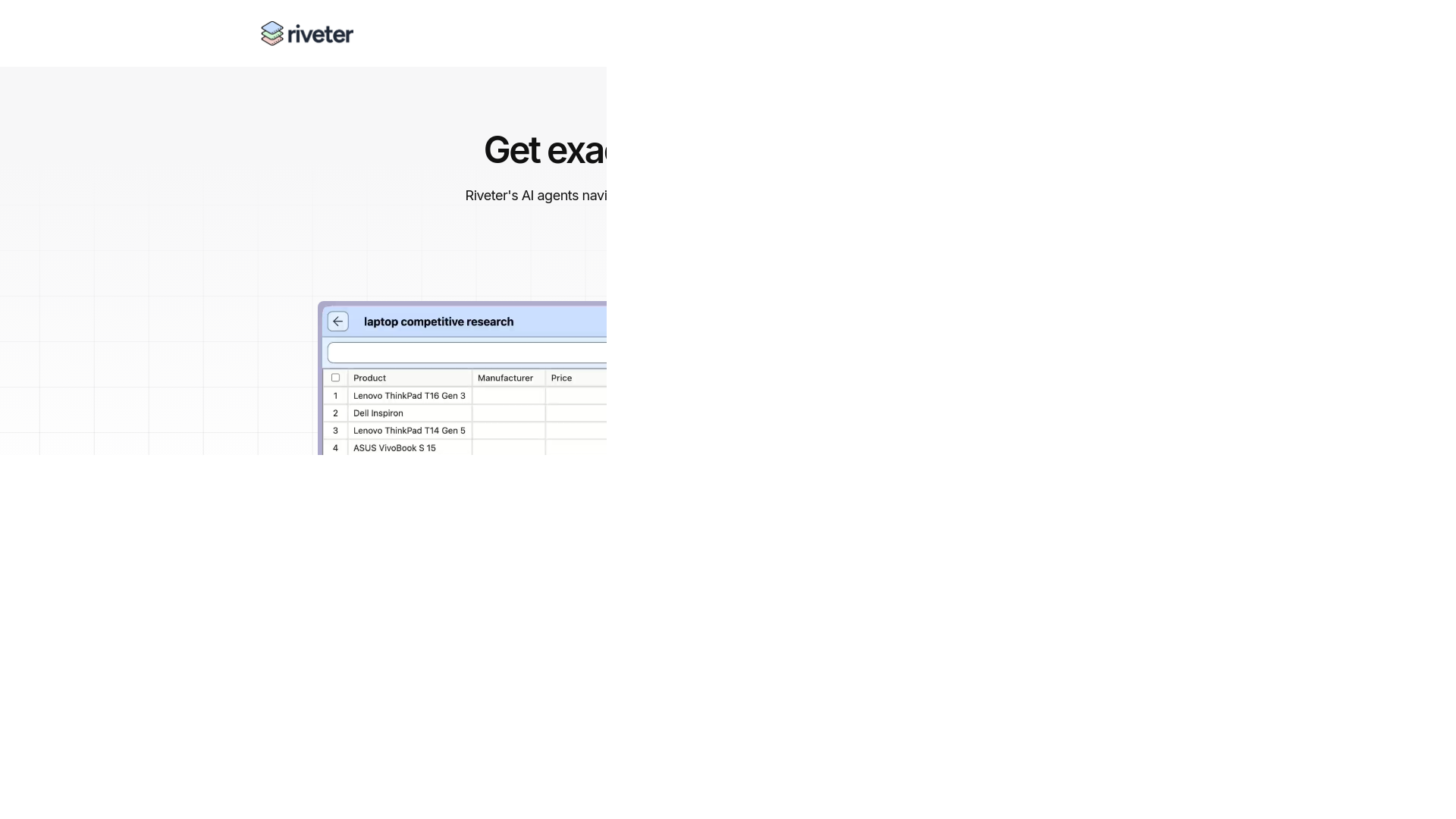 website screenshot of https://go-riveter.com/