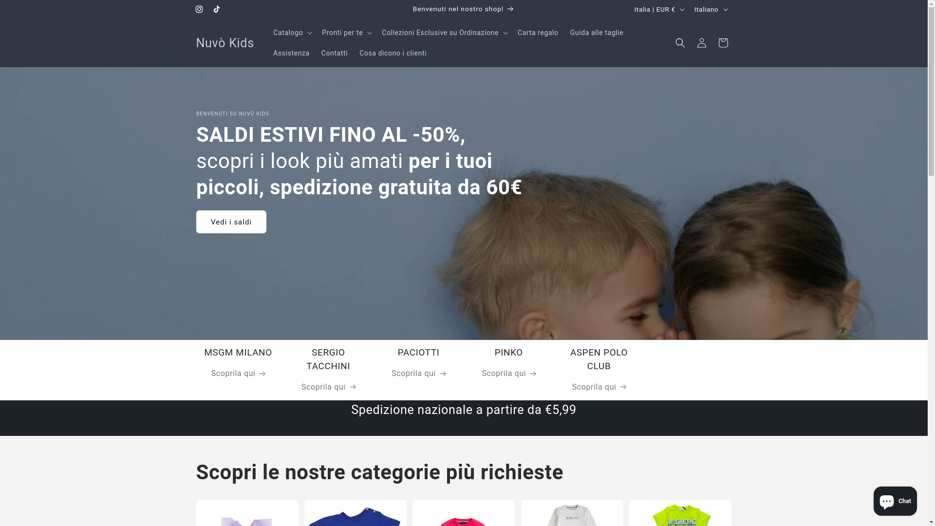website screenshot of https://nuvokids.shop/